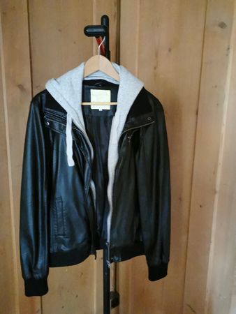 Kunstlederjacke mit Kapuze Blackbox Grösse L