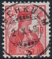 OBERKULM 21.X.09 - Vollstempel auf Helvetia Brustbild
