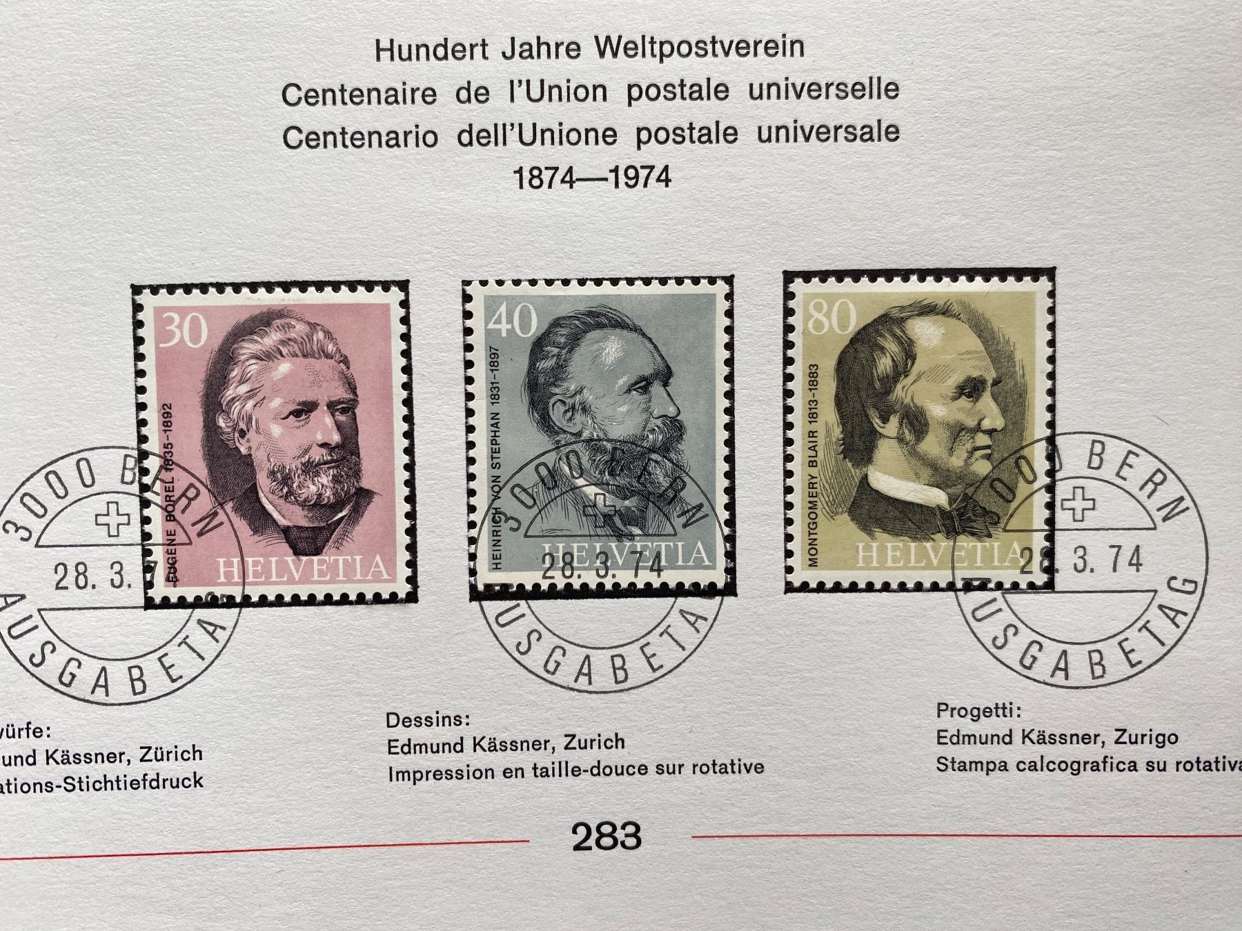 Alle Briefmarken: PTT Blatt 283, ET – Gebraucht aus Aarau von hilde47 1