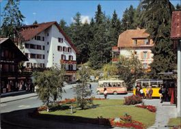 Flims GR // Waldhaus Postauto Postplatz 1970