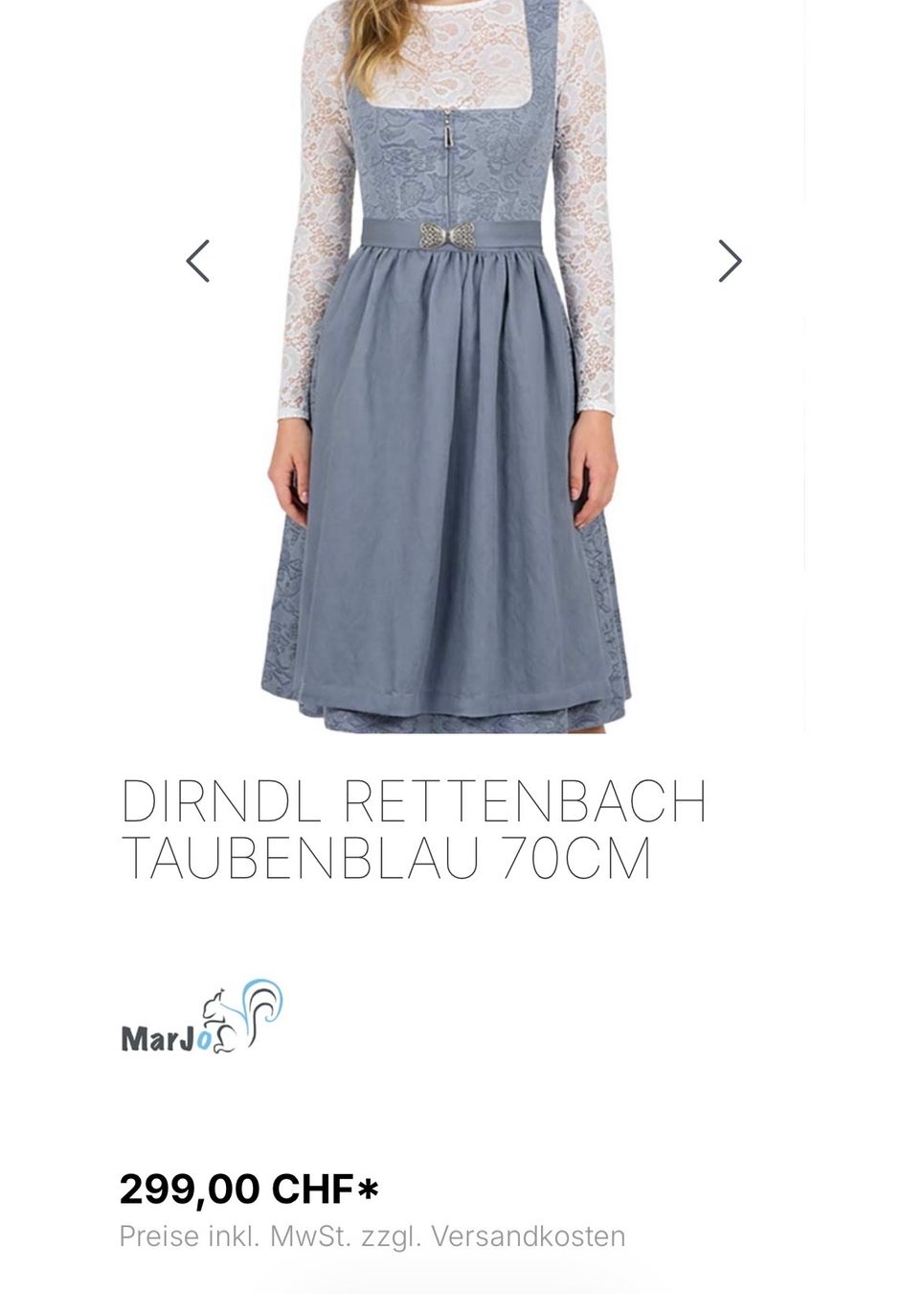 Robes: Dirndl Marjo blau Grösse 34 – D'occasion à Untersiggenthal par nin_2vjr 4