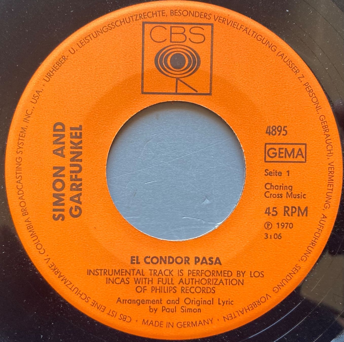 Dischi in vinile: SIMON & GARFUNKEL - EL CONDOR PASA – Usato da Poliez-Pittet venduto da Newtown-Records 2