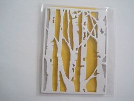 Stanz-Papier Motiv Baumstämme 5 Stk. weiss