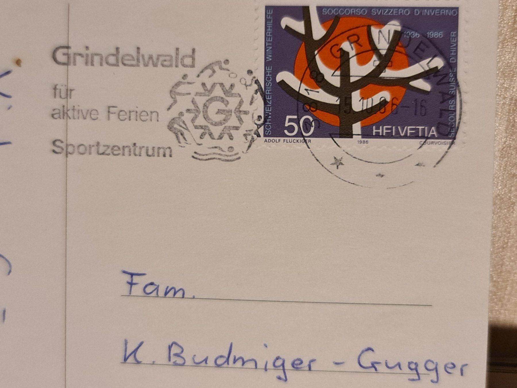 Cartoline postali: Ansichtskarte Männlichen Grindelwald 1986 – Usato da Dintikon venduto da Vexi 1