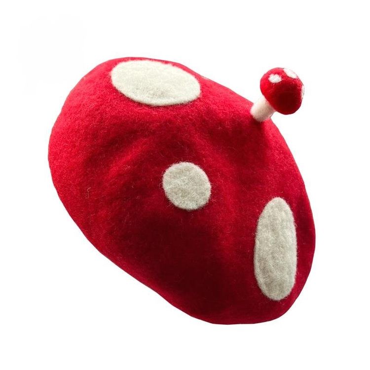 Erdbeer Baskenmütze Damen Rot - Niedliche Französische Malermütze Party Accessoire