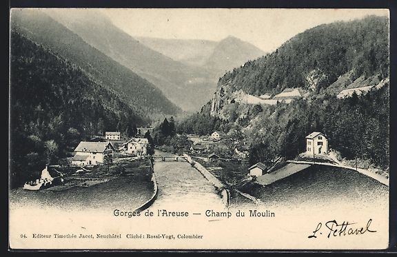 Ansichtskarten: AK Champ du Moulin, Gorges de l'Areuse – Gebraucht aus Berlin von bartko-reher