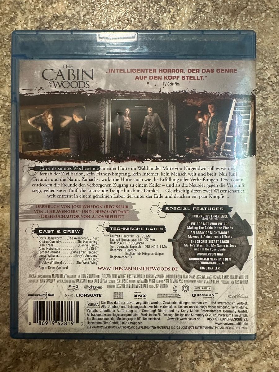 Tutti i DVDs: The Cabin in the Woods Blu-ray – Usato da Heimberg venduto da Blackwitch 1