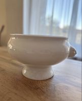 Weisse Porzellan-Schale mit Gesicht, Deko, 21cm breit