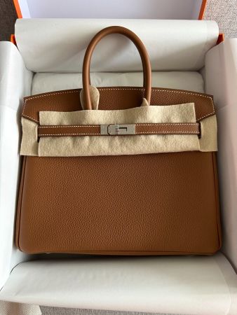 Nagelneue Hermes Birkin Bag 25 cm Gold Originalrechnung Sac