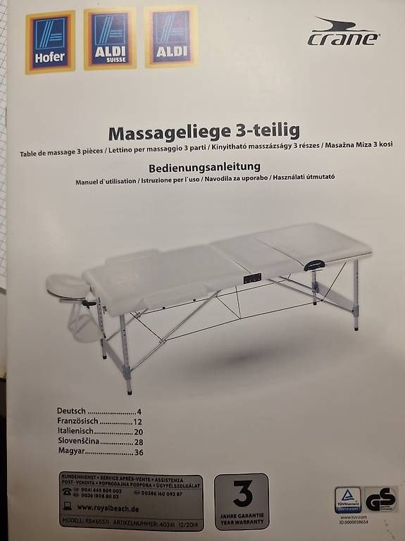 Sedie a sdraio: Massagetisch neu – Usato da Schüpfheim venduto da Prisi62