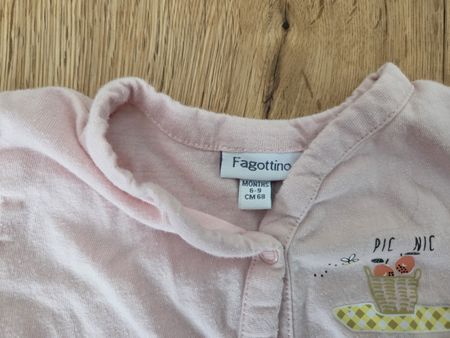 2 x Pyjama, FAGOTTINO Baby- Schlafanzug Gr. 68, rosa, Herz