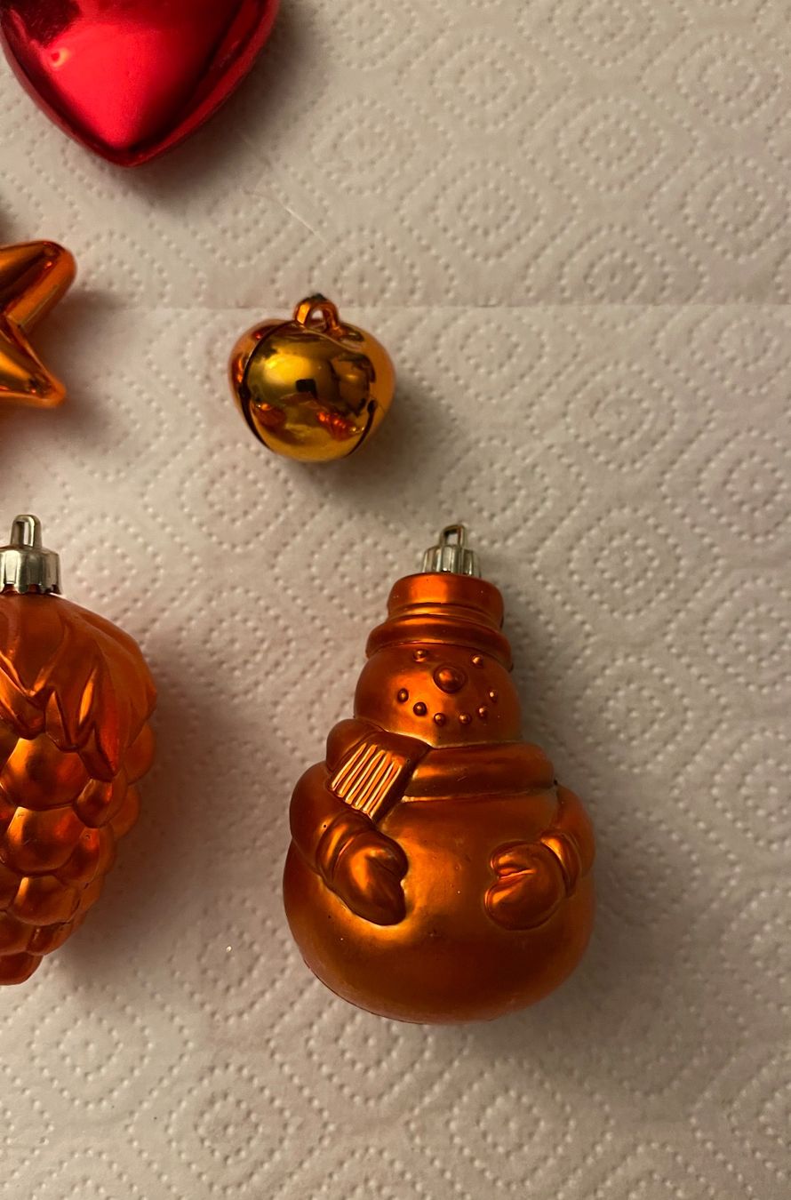 Tutte le decorazioni: 6 Weihnachtsbaumkugeln orange gemischte Formen – Nuovo (secondo la descrizione) da Basel venduto da Seifehuesli 3