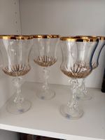 Exquisite Vintage Gläser mit Goldrand, für festliche Anlässe