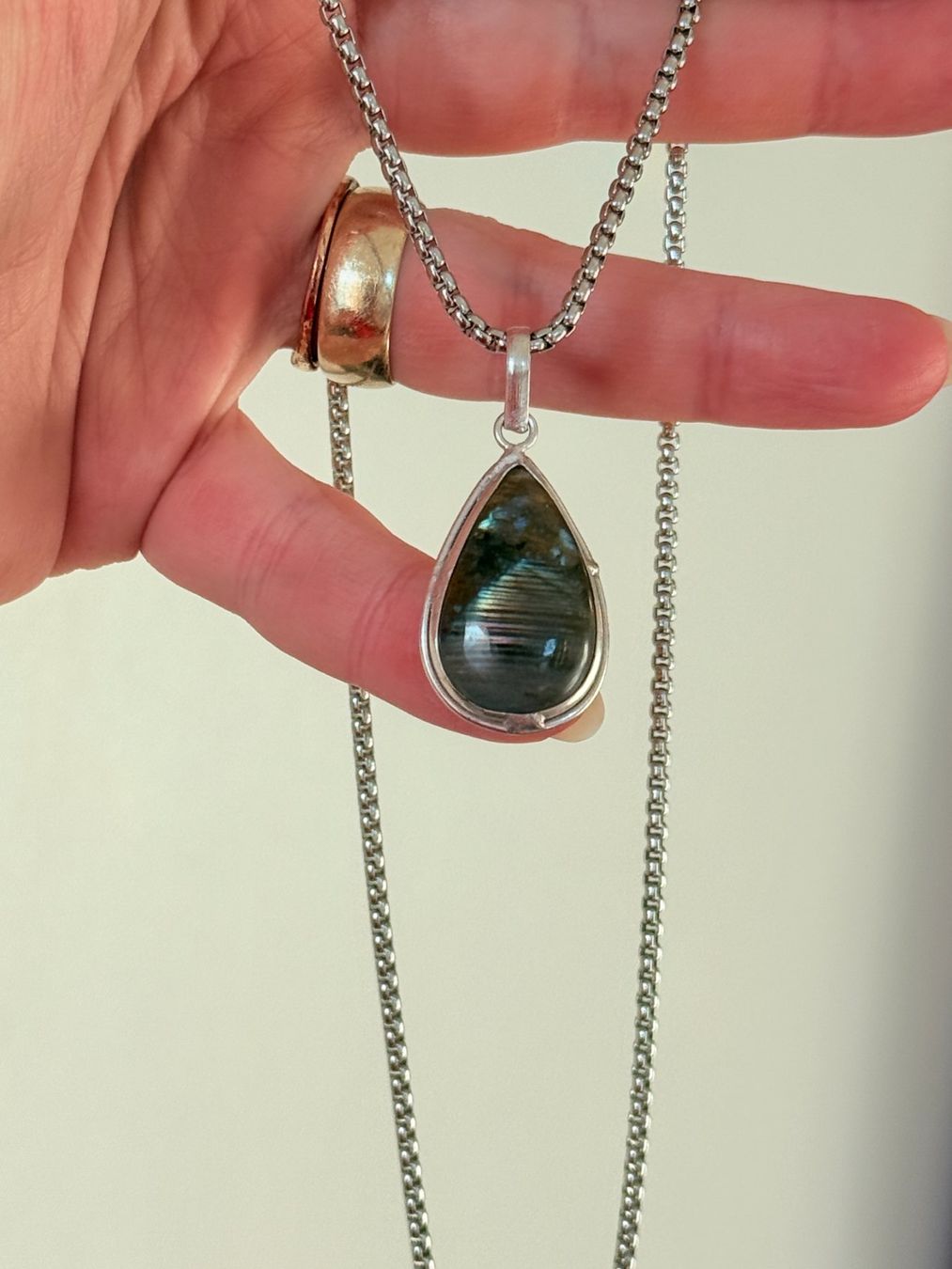 Catenine: Collier élégant avec Labradorite véritable, neuf! – Nuovo e nell'imballaggio originale da Genève venduto da AGBERG 2