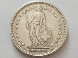 2 Franken 1911 bessere Erhaltung! Silber
