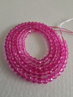 Spinell facettiert rosa 3mm. Strang. Labor Gezüchtet