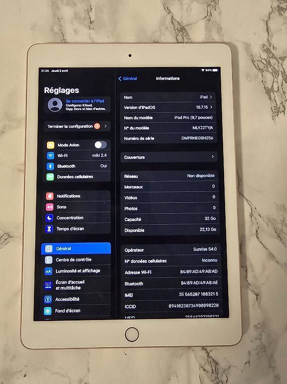 Apple Tablet PC: iPad Pro 9.7| 32GB| Wi-Fi + 4G – Usato da Renens VD venduto da MTD2211 3