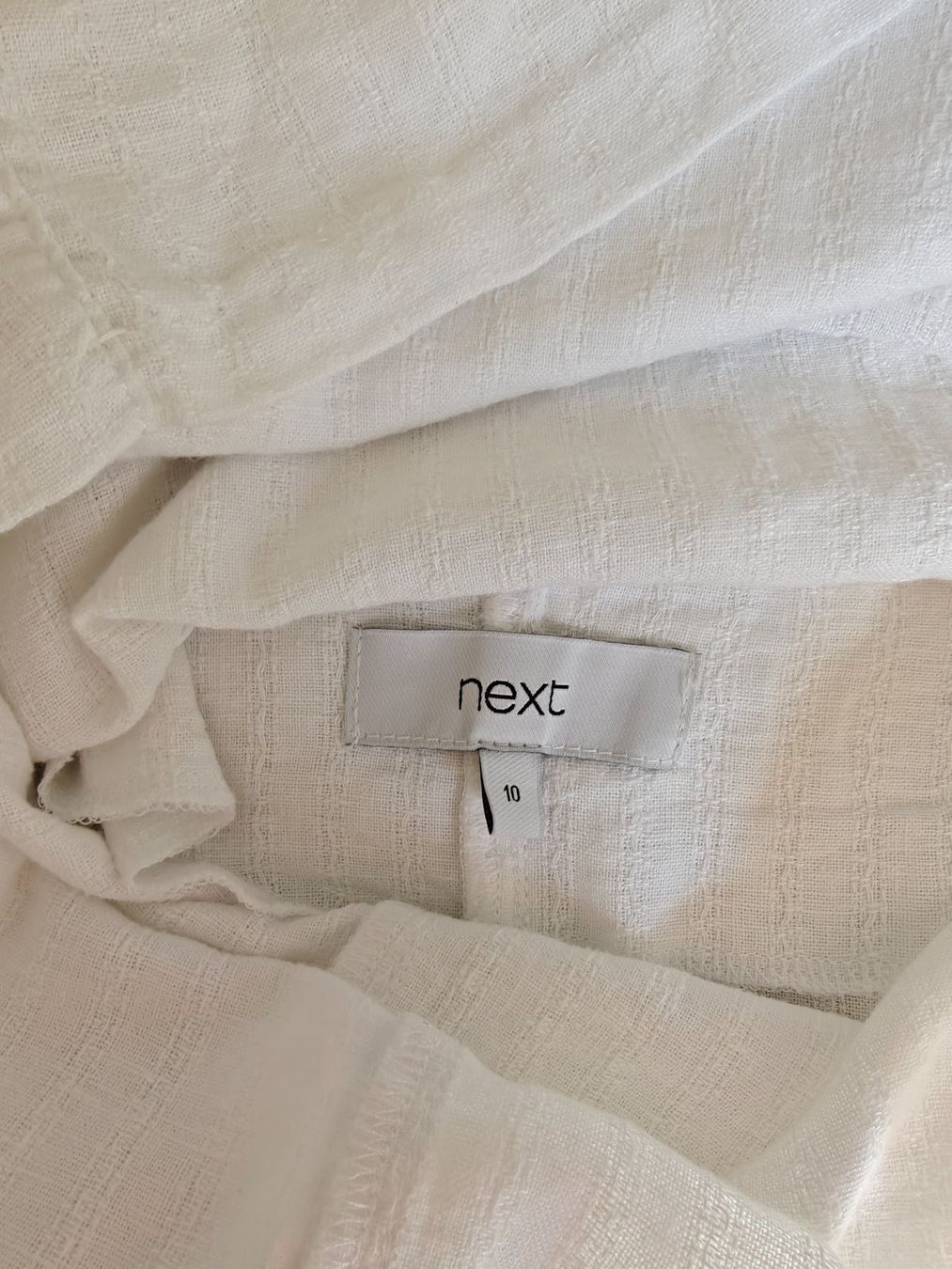 Next Vestiti: Next white cotton shift v-back pockets S – Usato da Geneve venduto da readycat 6