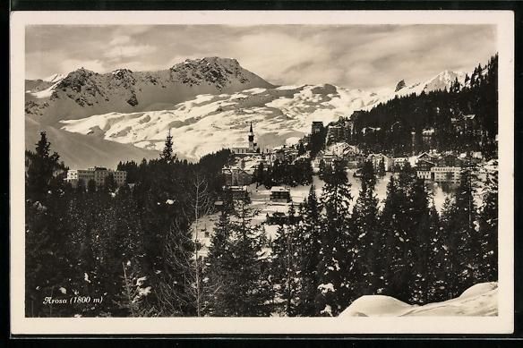 Ansichtskarten: AK Arosa, Ortsansicht im Winter – Gebraucht aus Berlin von bartko-reher