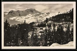 AK Arosa, Ortsansicht im Winter