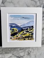 Original Aquarell Landschaft Chasseral signiert gerahmt