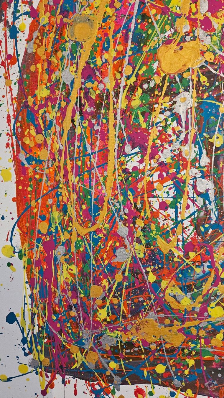 Tableaux: Tableau d'art abstrait multicolore - Unique et coloré! – Neuf (Voir description) à Le Locle par fab_c9hh 6