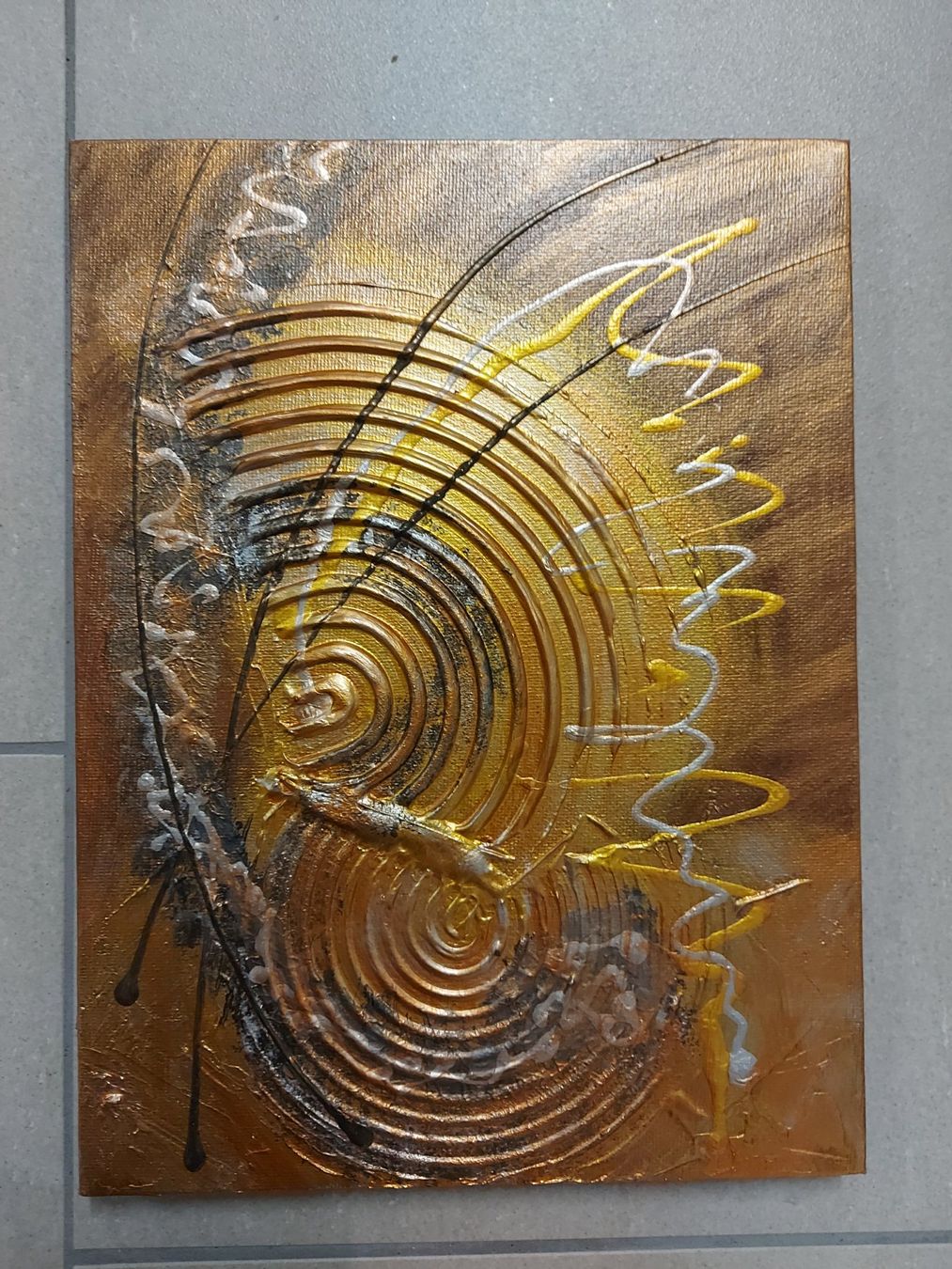 Poster & Bilder: Acrylbild in Goldtönen und mit Struktur – Neu (gemäss Beschreibung) aus Effretikon von noe_9dmm
