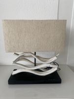 Tischlampe Treibholz Optik mit Stoffschirm guter Zustand
