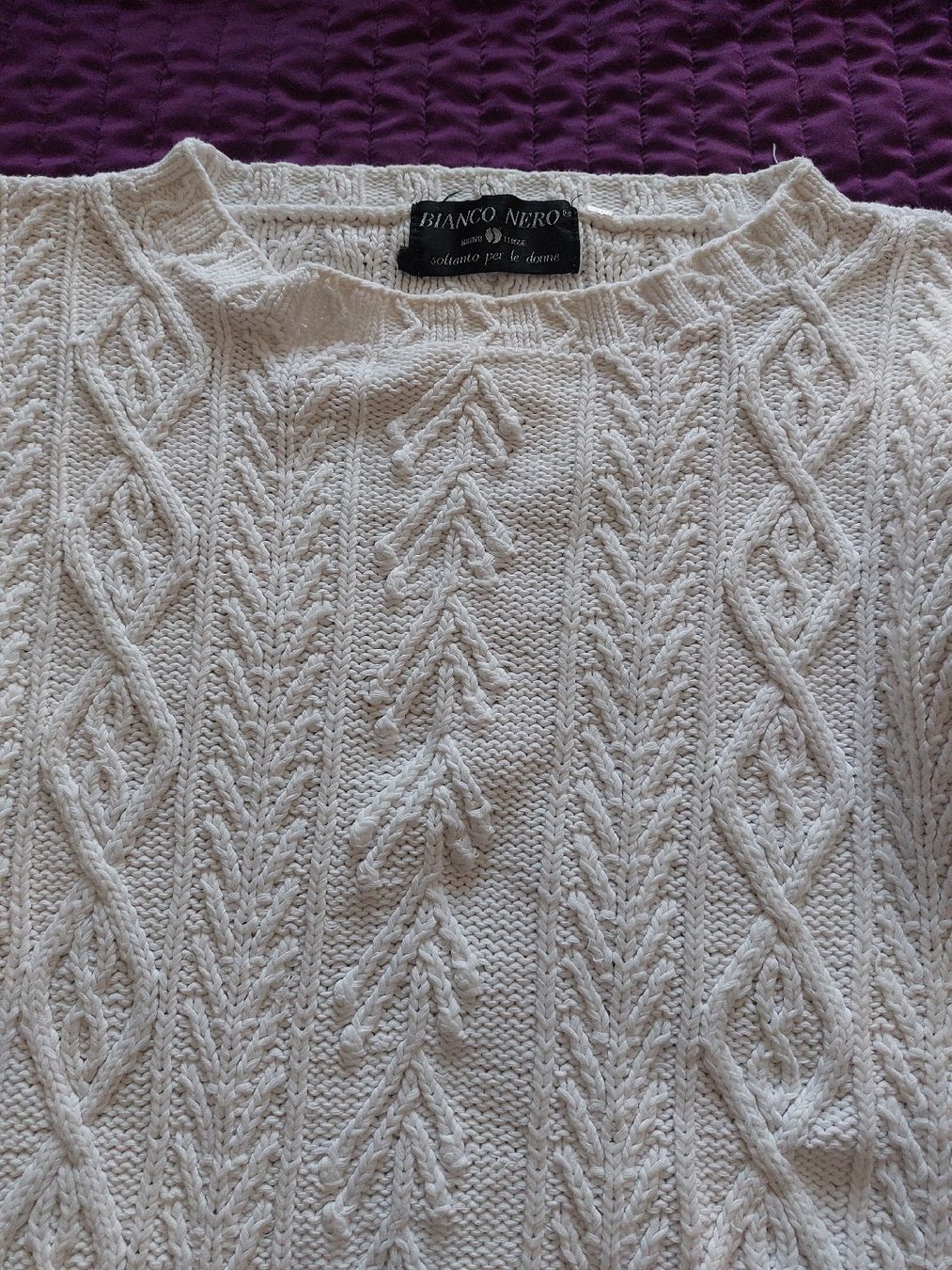 Pullover & Sweatshirts: Schönes weisses Strickpullover, Zopfmuster, Grösse S – Gebraucht aus Thun von Alexanna 1