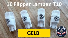 10x T10 LED Lampen Gelb 6.3V – 2 LEDs – 70 Lumen