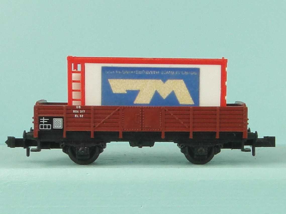 Trix Modellini di ferrovie: Minitrix Spur N 2 X Güterwagen mit Container – Usato da Bülach venduto da cann11 2