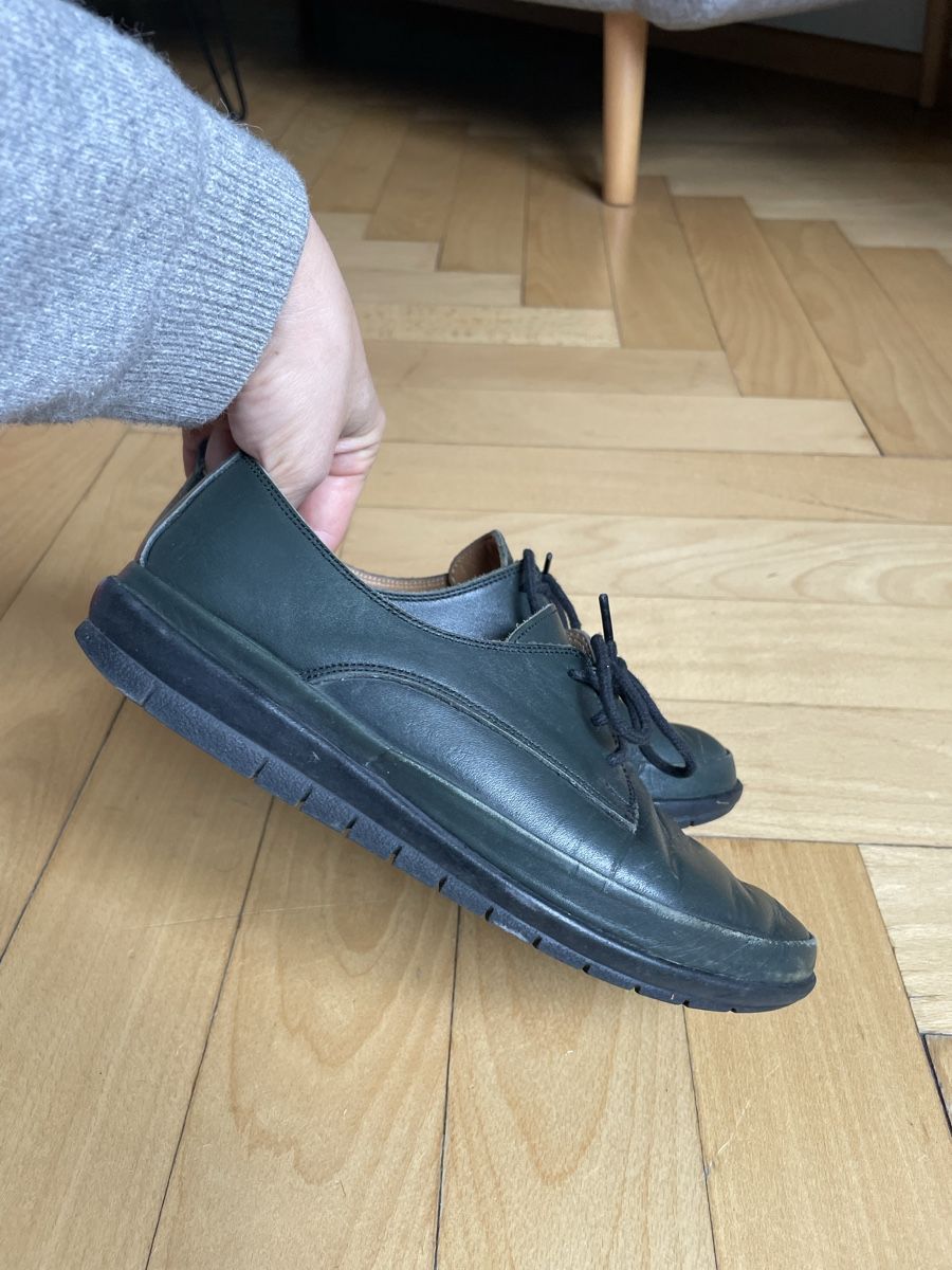 Scarpe da donna: Grüne Leder-Loafer – Usato da Zürich venduto da sam_hcd6