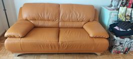 Ledersofa Braun, 2-Sitzer, sehr bequem, Top Zustand! 🛋️