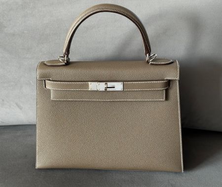 Hermès Kelly Sellier 28 Veau Epsom Etoupe