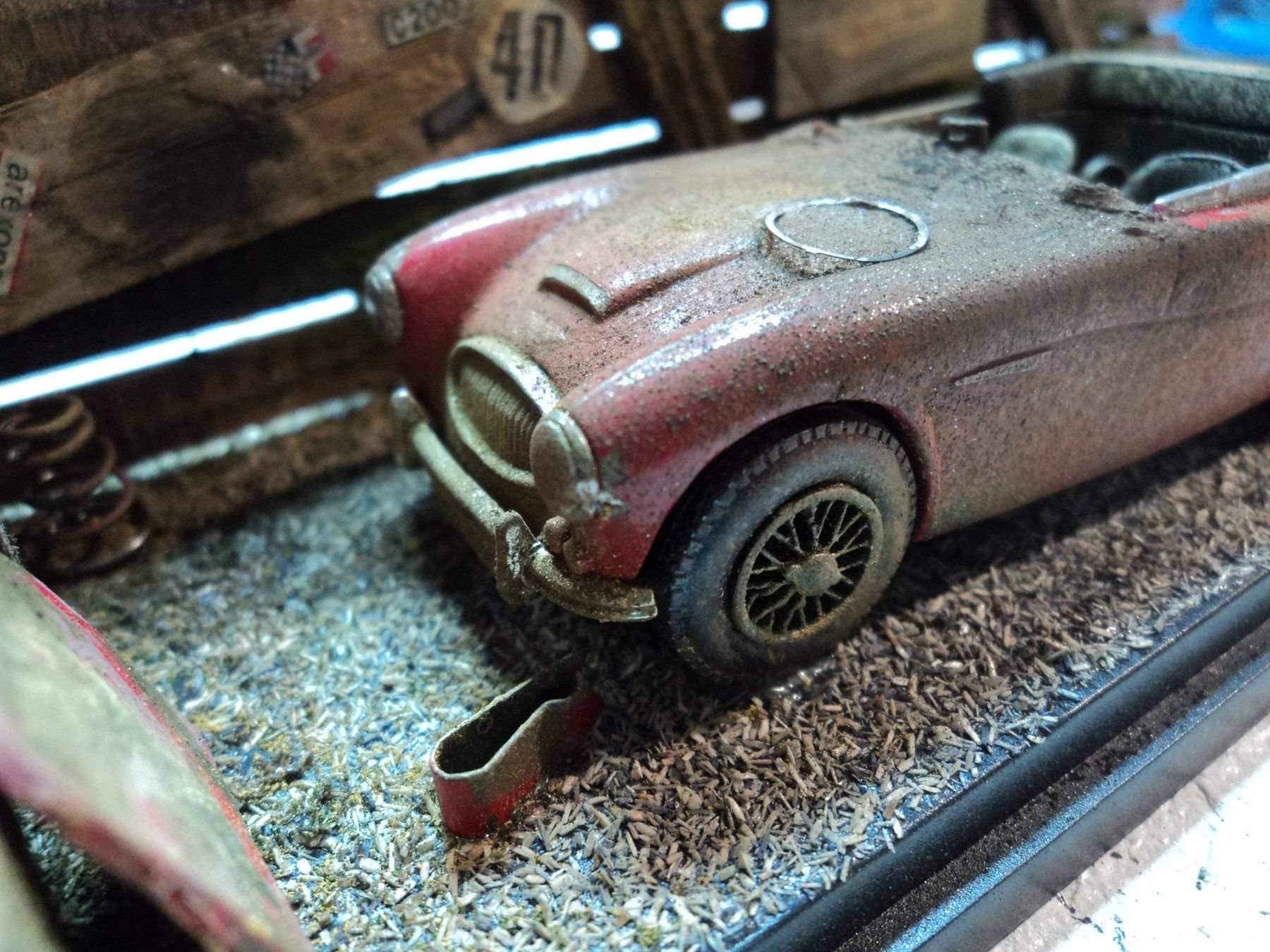 Kits de montage: Austin Healey 3000 1/43 Diorama Hinterhof – D'occasion à Schwarzenburg par modelCARama