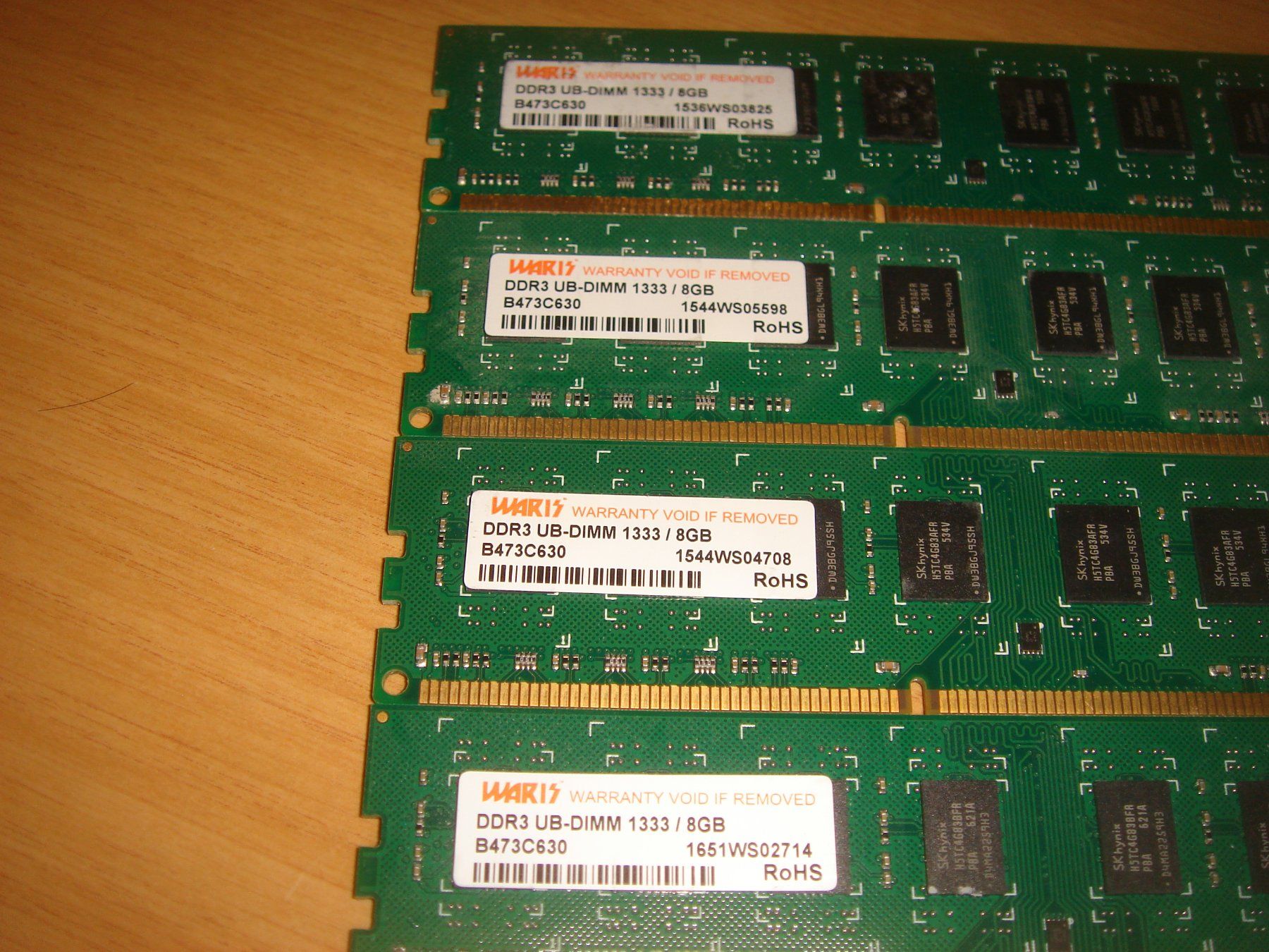 4 stück 8gb ddr3 PC3 10600 (1333) RAM für Computer. (Gebraucht) in St ...