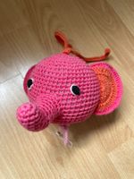 Baby Spieluhr - Handgemachtes Häkeltier Elefant, pink