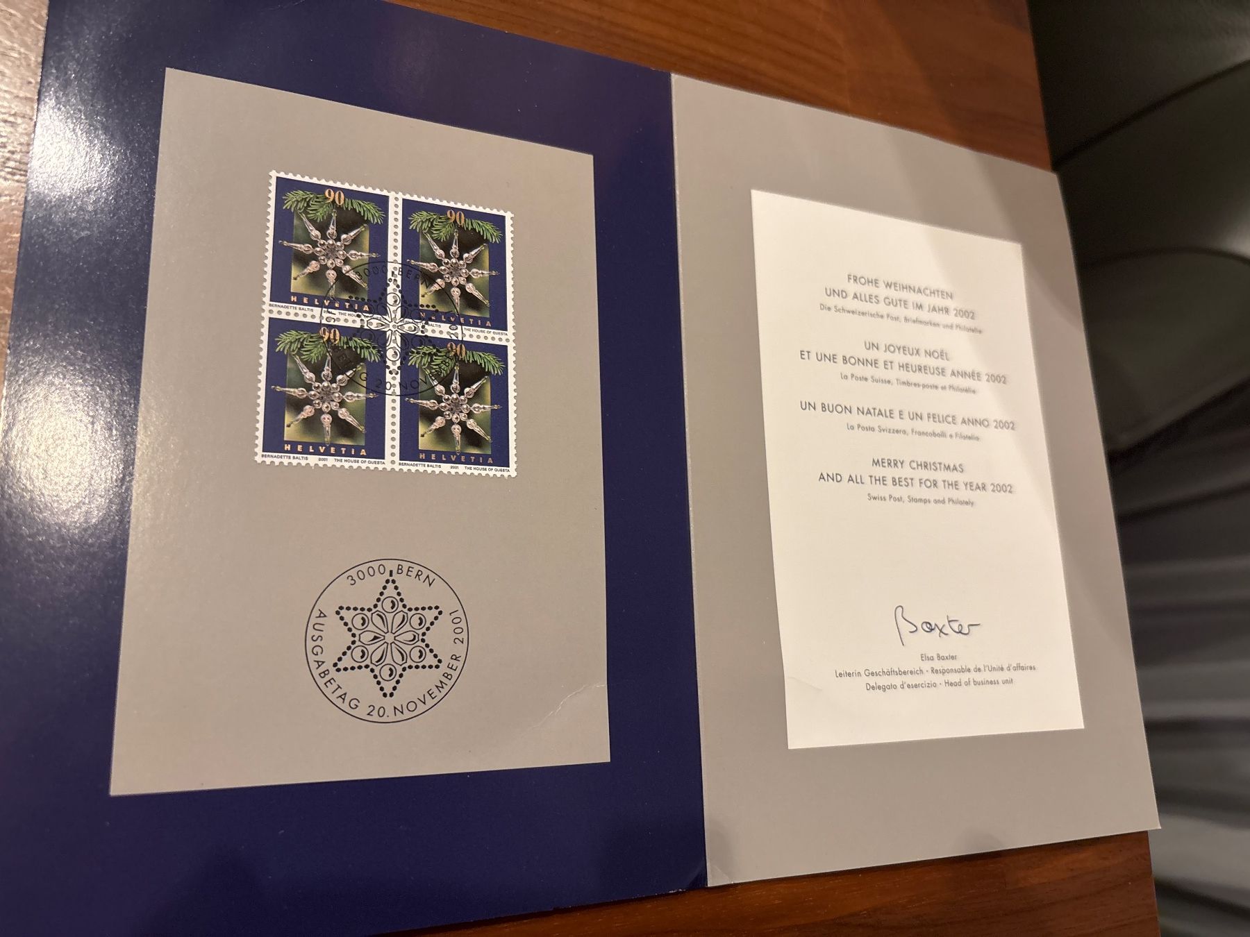 Tous les timbres: Weihnachtsmarken 2001 – Neuf (Voir description) à Zürich par engebrunau