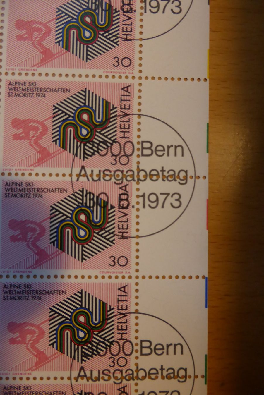 Tutti i francobolli: CH - Briefmarkenbogen - Alpin Ski St. Moritz 30.08.1973 – Nuovo (secondo la descrizione) da Brunnadern venduto da lesezirkel 1