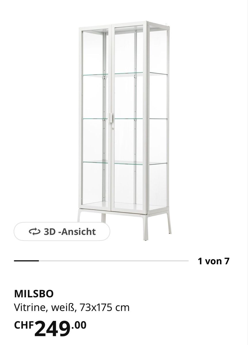 Ikea Vetrine: Ikea Milsbo Glas Vitrine weiß  – Usato da Birr venduto da clodi6