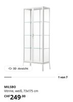 Ikea Milsbo Glas Vitrine weiß 