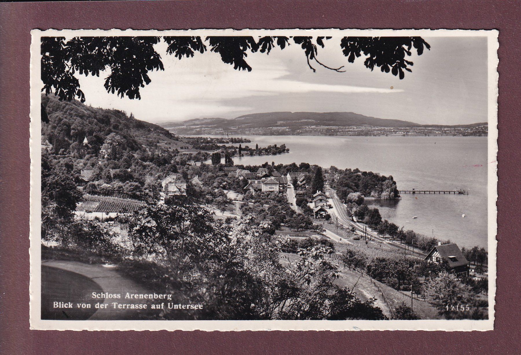 Cartoline postali: Salenstein - SCHLOSS ARENENBERG - Bahnhof - 1950 – Usato da Pully venduto da nicecards
