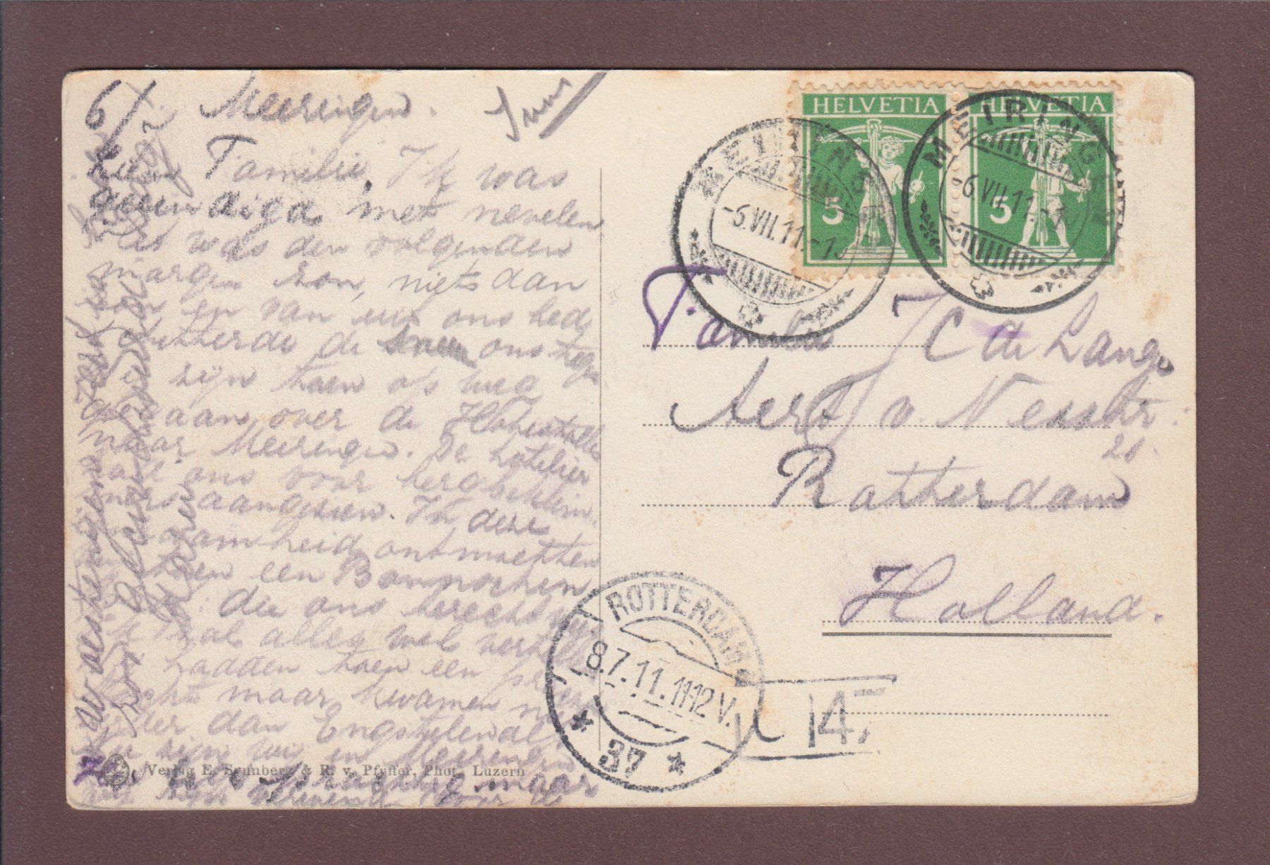 Cartoline postali: SUSTENSTRASSE - Titlis - 1911 – Usato da Pully venduto da nicecards 1