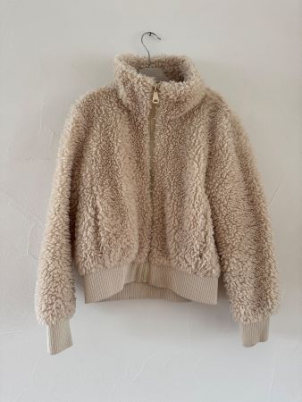 Warme Teddy Jacke, beige, Gr. S - perfekt für den Winter!
