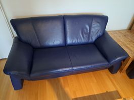 2x Sofa, echtes Leder