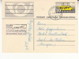 Sonderstempel A. 609 Flughof Kloten 1953 auf SGK PK 147.1