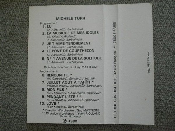 Cassettes audio: CASSETTE MICHELE TORR - CHANSONS – D'occasion à PORRENTRTUY par RABAIS_SPORT 1