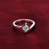 Eleganter Ring mit Zirkonia, 925 versilbert, Gr. 7