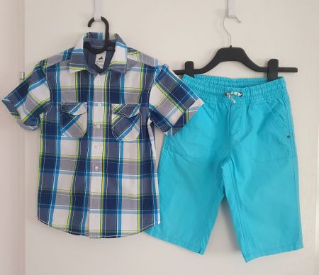 Kurzarm Hemd + Shorts, Gr.134