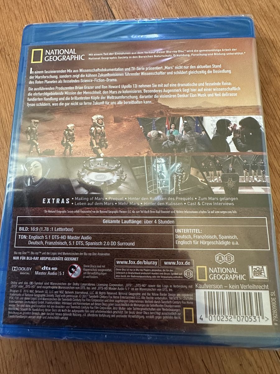 Tutti i DVDs: Mars National Geographic Bluray von Ron Howard – Nuovo e nell'imballaggio originale da Benken ZH venduto da Audi-erich 1